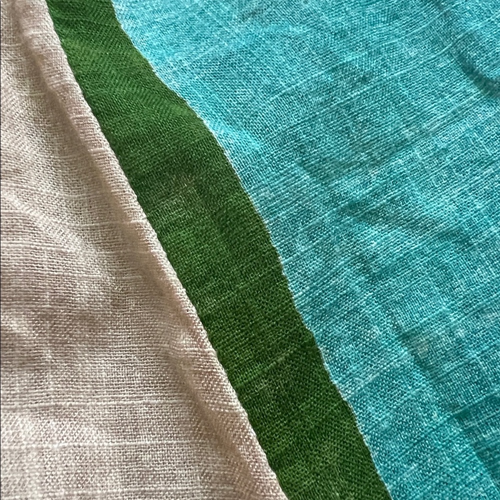 Banana Republic Cream Dress with Teal and Dark Green Blocks - Picture 8 of 10